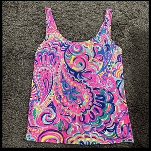 Lilly Pulitzer Kinsey Psychedelic Sunshine Tank Top Size XS